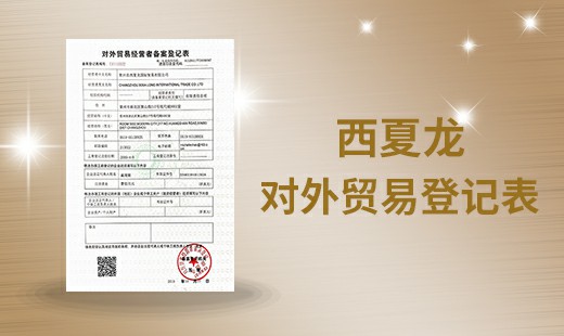 西夏龍對(duì)外貿易登記表